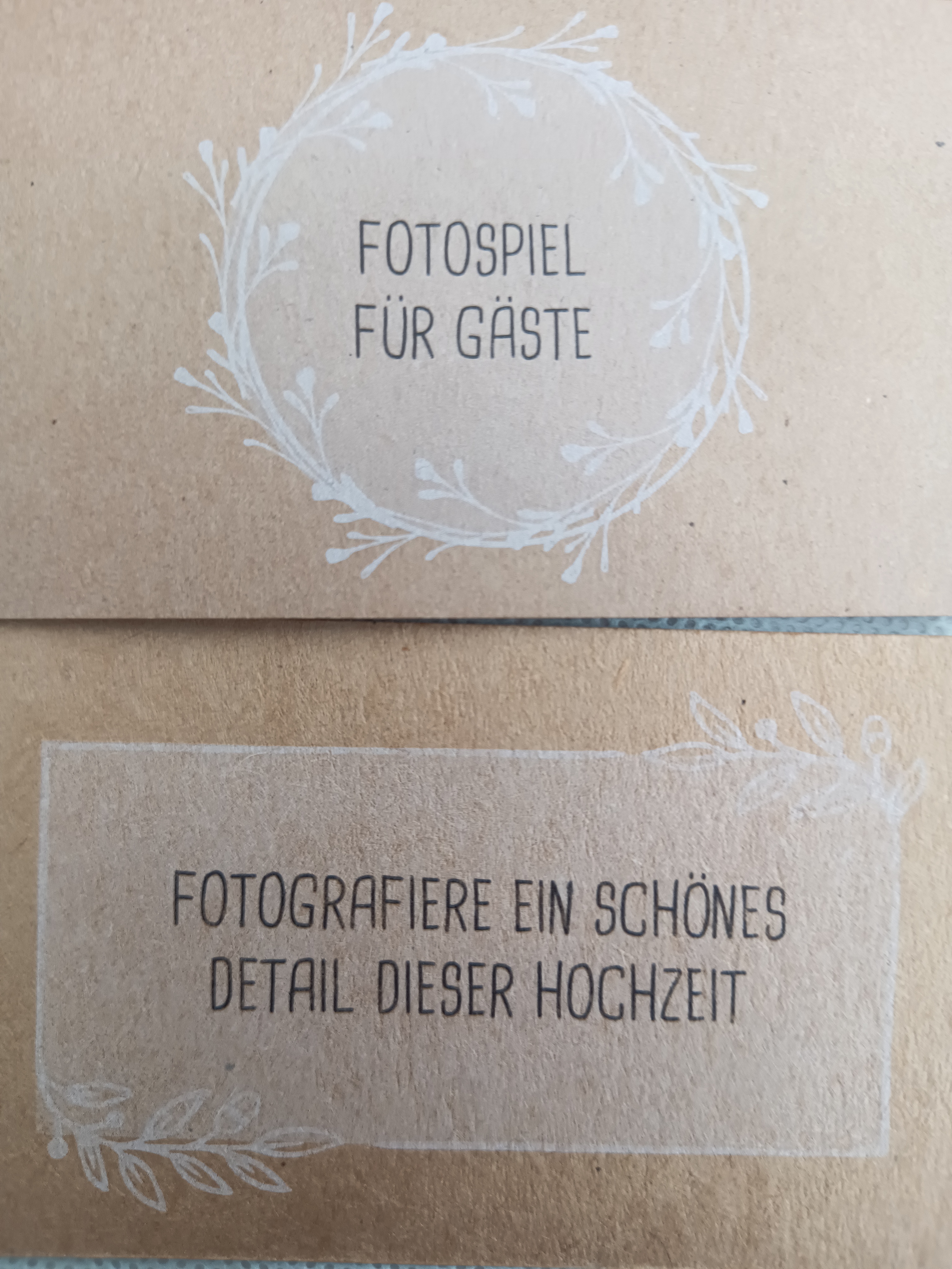 Fotografierte Aufgabenkarte
