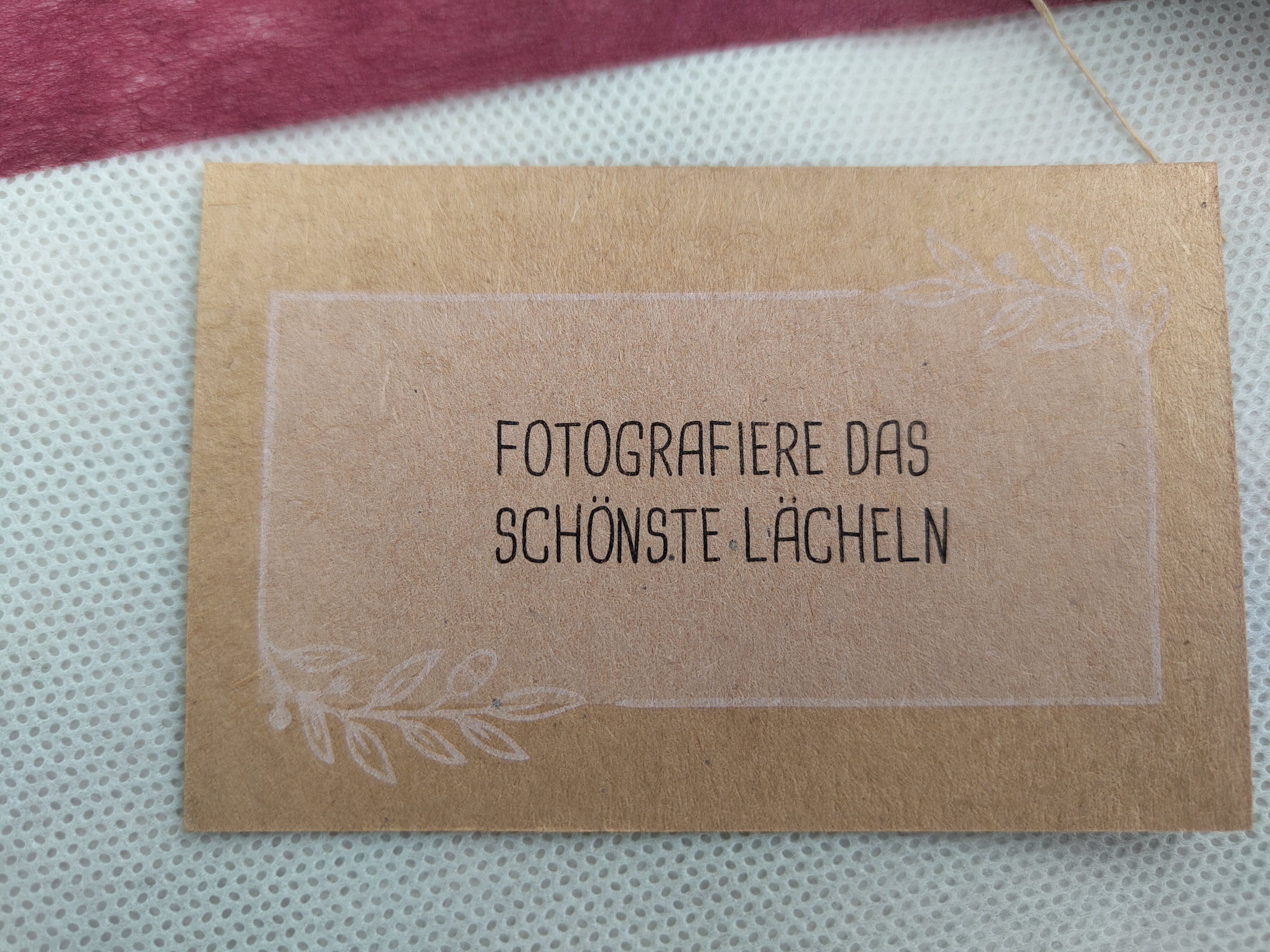 Fotografierte Aufgabenkarte